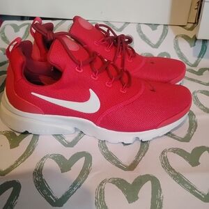 Nike Pink-Red Mesh Sneakers with White Swoosh